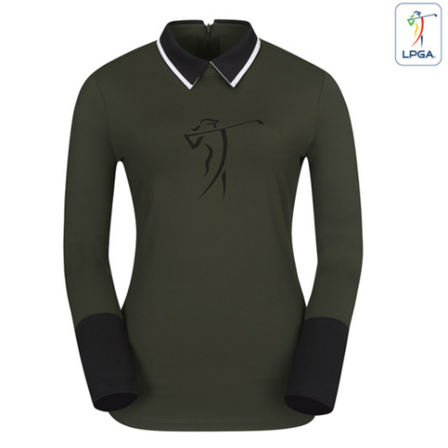 [GSH] PGA TOUR&amp;LPGA 여성 빅로고 포인트 변형에리 티셔츠 L203TL501P