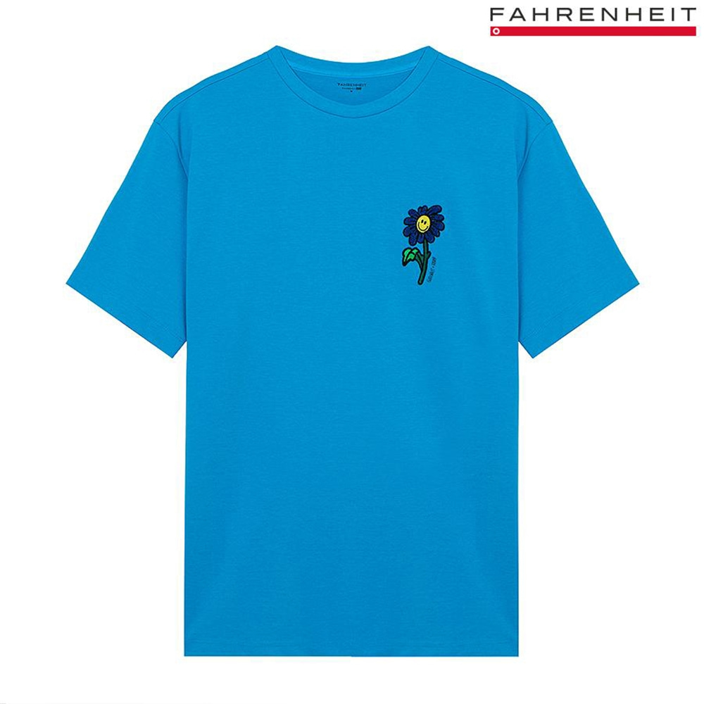 [GSH]파렌하이트  GBDAY 꽃 자수 반팔 티셔츠 (EI3325)