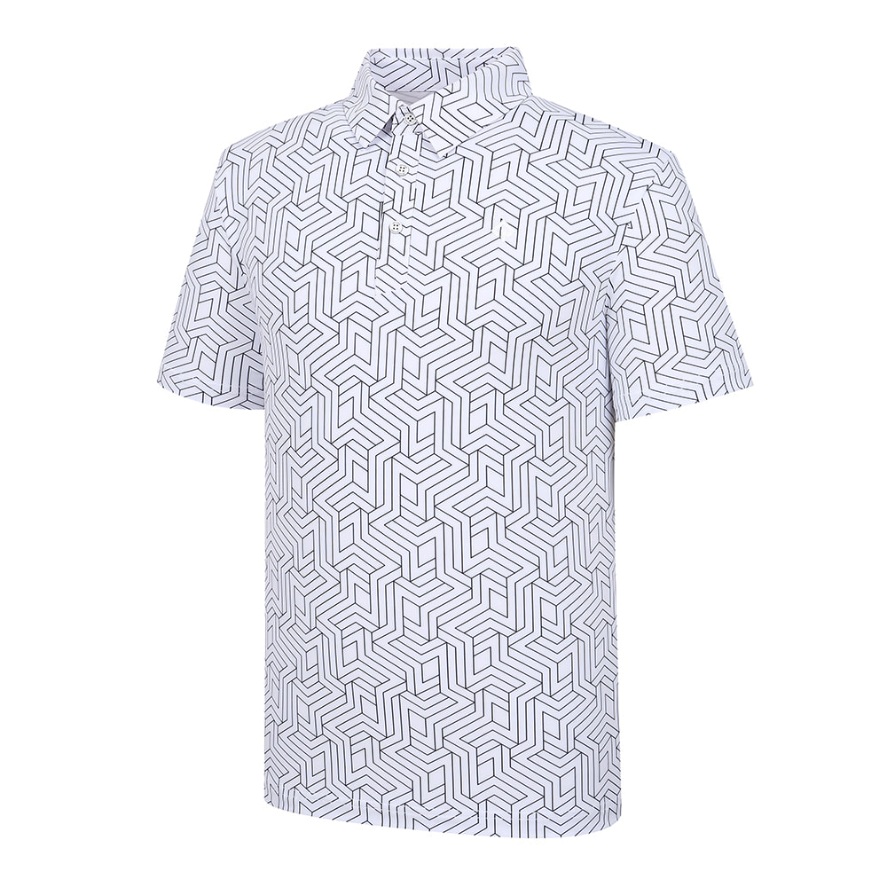 [레노마골프] 남성 전판 패턴 카라 반팔 티셔츠 RMTYK2172-101